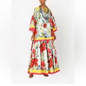 Dolce and Gabbana floral print wide kaftan dress IT 38